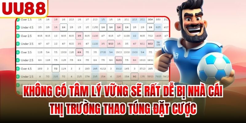 Không có tâm lý vững sẽ rất dễ bị nhà cái, thị trường thao túng đặt cược